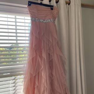 Nights by Teeze Me JUNIOR Blush Strapless Prom Dress Size 7